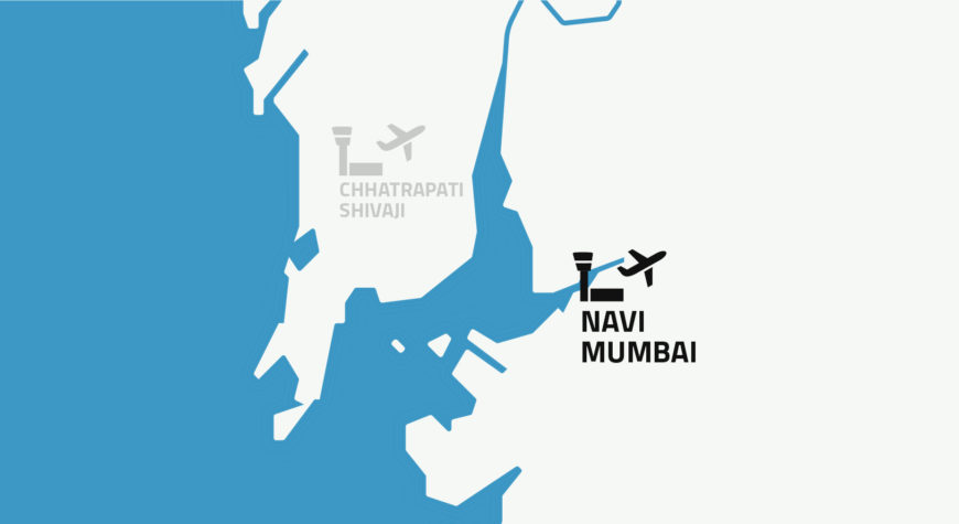 Map showing the placement of the new Navi Mumbai International Airport