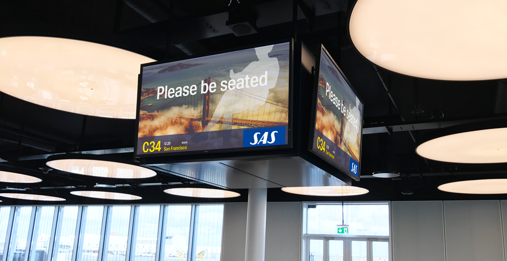 Information screen at Copenhagen Airport