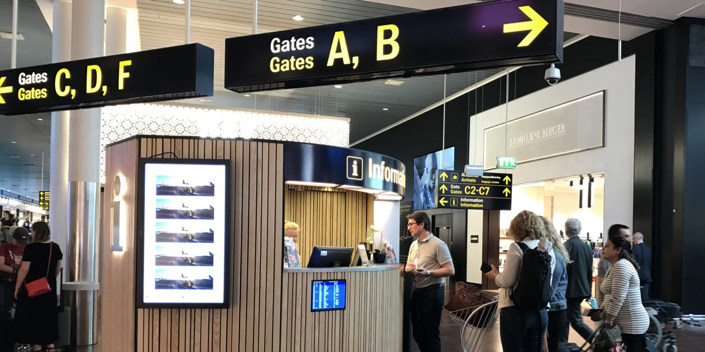 Information kiosk at Copenhagen Airport