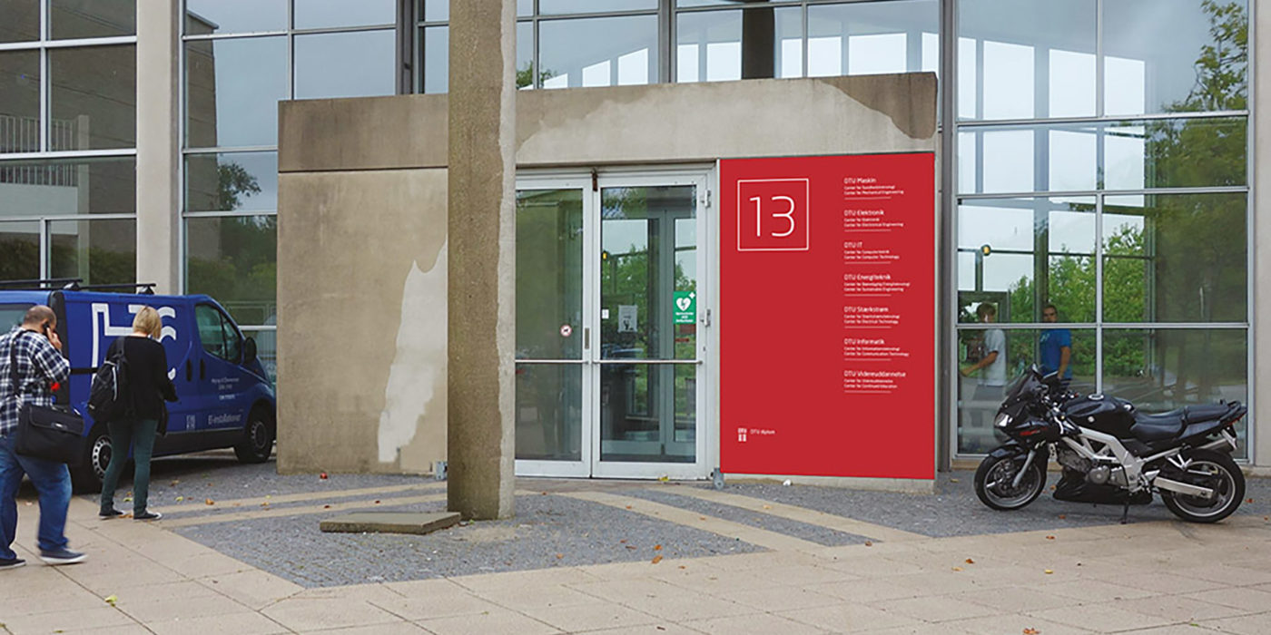 Locational signage outside DT Ballerup designed by Triagonal