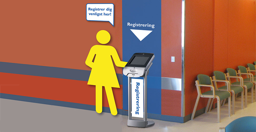 Super graphics used to inform patients about check-in procedure